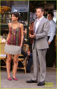Barry Watson and Blake Lively at "Gossip Girl" set in NYC
