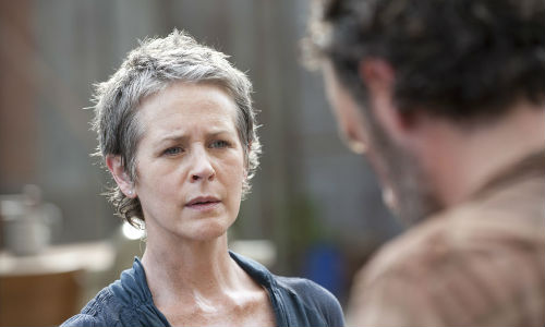 Carol finds herself carrying the weight of the world on her shoulders, especially after Rick asks her what she wouldn't do for the good of their beleaguered group (image via comicbookmovie.com (c) AMC)