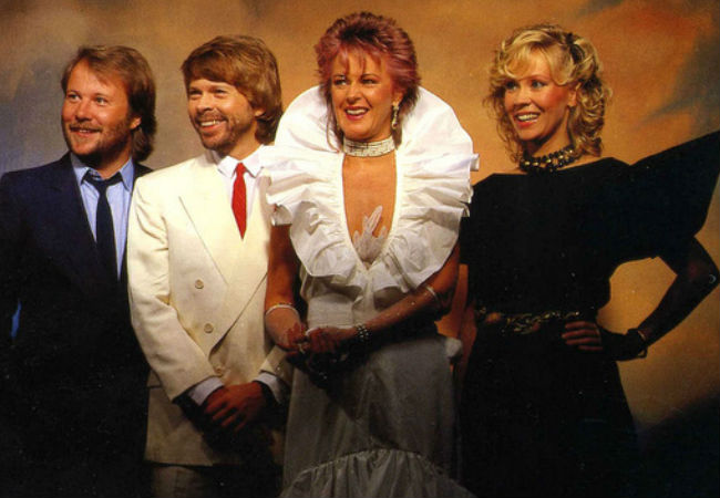 ABBA as they appeared in one of their promotional pictures for their best of release ABBA The Singles (image via outinperth.com)