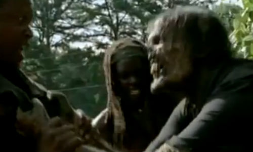 Tyreese wouldn't let go of his walker "friend", refusing to share him with anyone else (image via examiner.com (c) AMC)