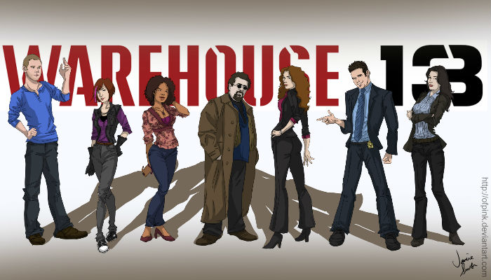 Wonderful fan art by ofpink who had this to say about Warehouse 13: "I am obsessed with Warehouse 13. Love Pete and Myka's hilarious "chemistry", and Claudia is a bamf. Steve is so adorable, he keeps reminding me of Bobby from Xmen... and Leena is also so cute~ H.G. Wells is so boss, I wish I knew her in real life. And ARTIE!! Love him so much, with his hip earth-tone wardrobe." (image via ofpinl.deviantart.com)