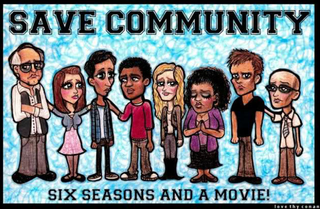 One of the many examples of fan art based on the Community mantra of #sixseasonsandamovie(image (c) Love Thy Conan via lovethyconan.deviantart.com)