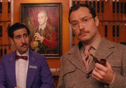 The Author, played in his younger years by Jude Law, and in old age by Tom Wilkinson, is anointed by an ageing Zero as the keeper of the flame, the one to keep alive, in part the glamourous world of M Gustave, which Wes Anderson's bring beautifully and touchingly to life (image via rowthree.com)
