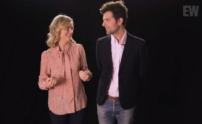 Amy Poehler and Adam Scott are among the many famous faces lending their support to this vitally important campaign (image via YouTube (c) EW)