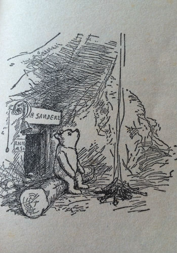 One of the gorgeous illustrations by E. H. Shepard that fill Winnie the Pooh