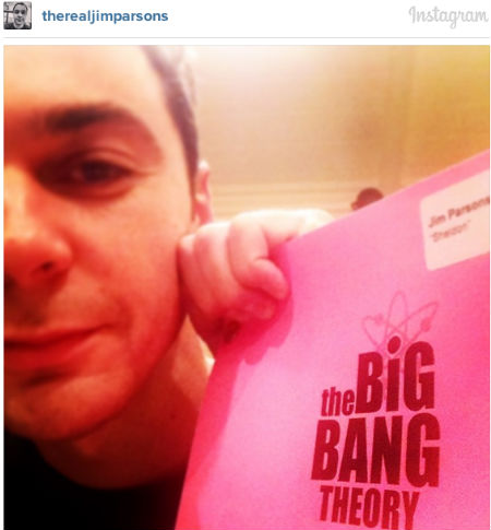 Jim Parsons who plays Sheldon (image via and (c) official Jim Parsons Instagram account)