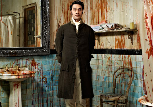 Yes bringing unsuspecting victims back for the all-too-necessary feeding frenzy is important but sweet-natured Viago despairs about his housemates unwillingness to clean up after their bloody selves (image via official What We Do in the Shadows website)