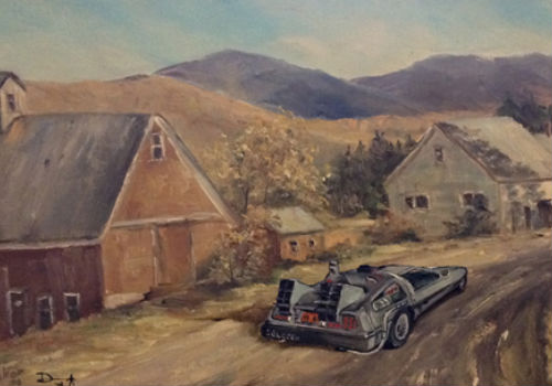 Will ya just take a look at where a flux capacitor can take an eccentric professor and bored mid western teenager! (image via Paste Magazine (c) David Pollot)