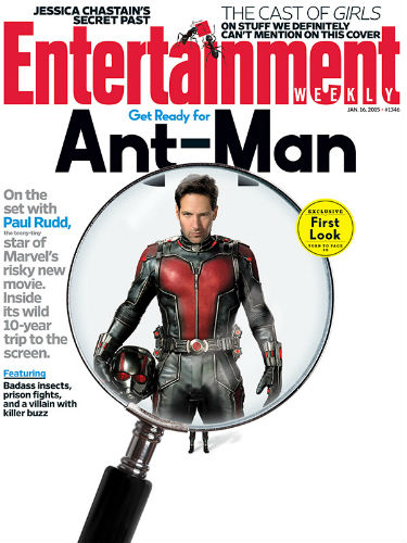 Here's Rudd as Ant-Man on the cover of the latest issue of Entertainment Weekly (image via EW)