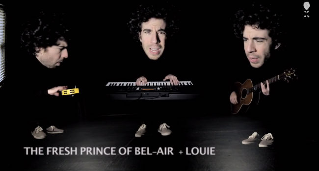 Daniel Koren is a very talented man, seamlessly weaving together 20 TV theme songs ... and it seems cloning himself in his spare time (image via YouTube (c) Daniel Koren)