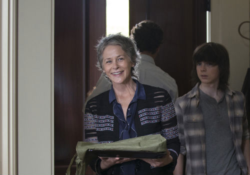 Oh look! It's Amway / Stepford Wives / June Cleaver / Black Widow Carol, armed with cookies and an ice cold line in child-scaring threats (Photo by Gene Page/AMC)