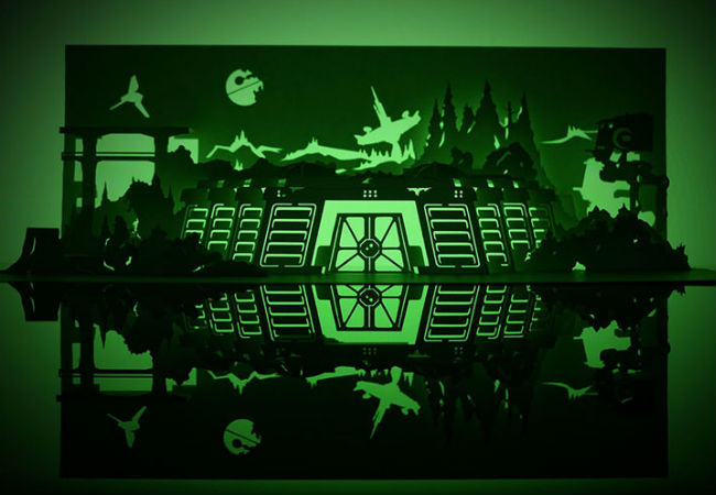 On the forest moon of Endor, the Empire is doing it darndest to revive its Death Star technology (image via Laughing Squid (c) Marc Hagan-Guirey)