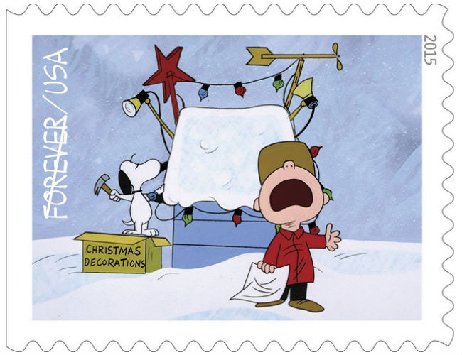 Happy birthday *and* Merry Christmas Charlie Brown USPS honours