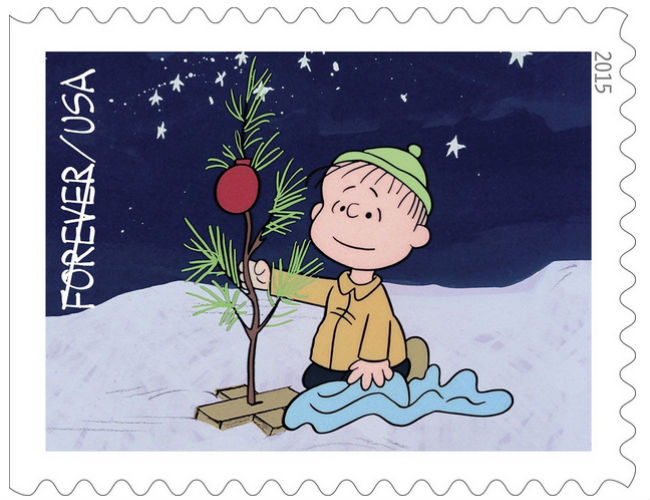 Happy birthday *and* Merry Christmas Charlie Brown USPS honours