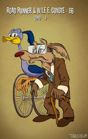 Wile E. Coyote and Road Runner (image (c) Tarusov via Mashable)