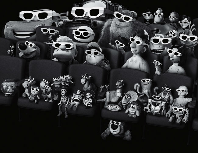 The vast and gloriously wonderful panoply of Pixar stars where they are most at home (image viaPixar Times (c) Pixar/Disney)