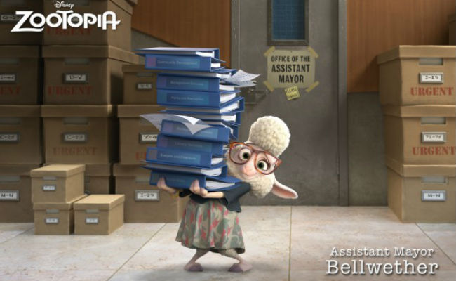 Jenny Slate (Obvious Child, Marcel the Shell) as Assistant Mayor Bellwether (image via Screen Relish (c) Disney)