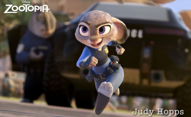 Ginnifer Goodwin as Judy Hopps, the first bunny to work for Zootropolis's police department (image via Screen Relish (c) Disney)