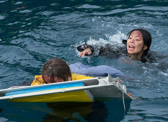 Alex saves Jake ... then Alex saves Daniel, Chris, Nick and Alicia ... and the Strand seems particularly disinclined to save her (photo by Richard Foreman/courtesy AMC)