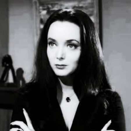 Carolyn Jones as Morticia Addams (image via Pinterest)