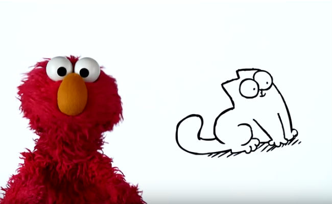 Elmo and Simon's Cat (Image (c) Simon Tofield / Sesame Workshop)