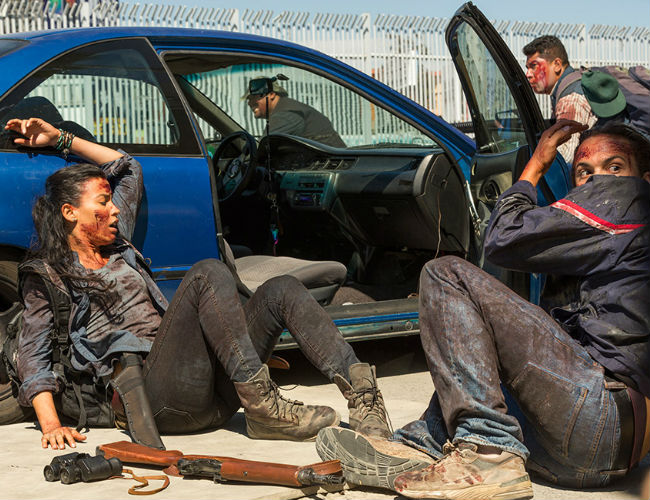 "Run away with me and avoid death by drug gang attack!" he said ... "You'll be much safer than with a deluded messiah-complex pharmacist!" he said ...(photo Richard Foreman/AMC)