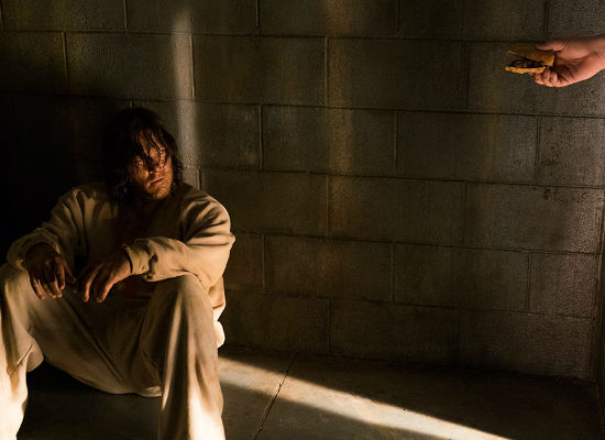 Daryl finds the menu options at Negans Cell of Sensory Deprivation and Loss rather limiting, even in the zombie apocalypse (Image courtesy AMC/Gene Page)